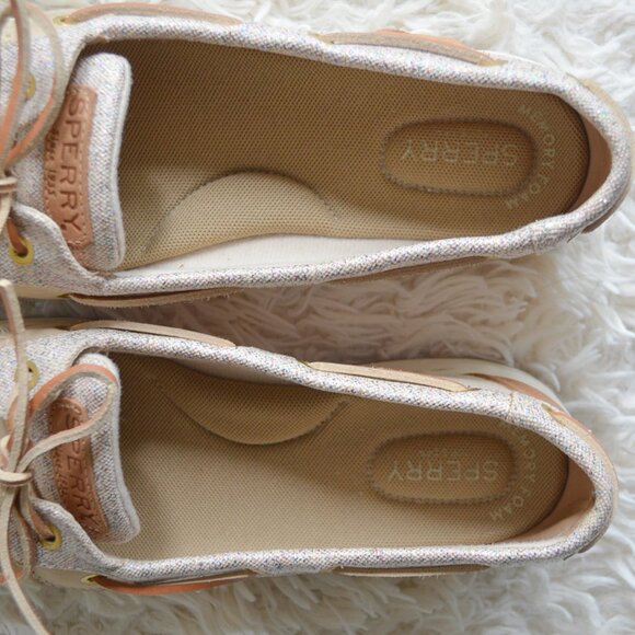 NWOT Women's Sperry Angelfish Confetti Oat Boat Shoes Size 7.5 - Picture 3 of 8